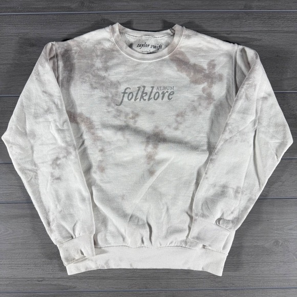 Taylor Swift Tops - Taylor Swift Folklore Album Tie Dye Crewneck Sweatshirt Women's Small